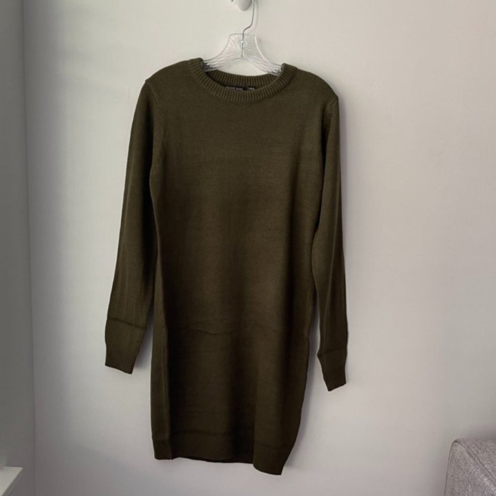 Brave Soul Grungy Round Neck Sweater Dress - Picture 2 of 10